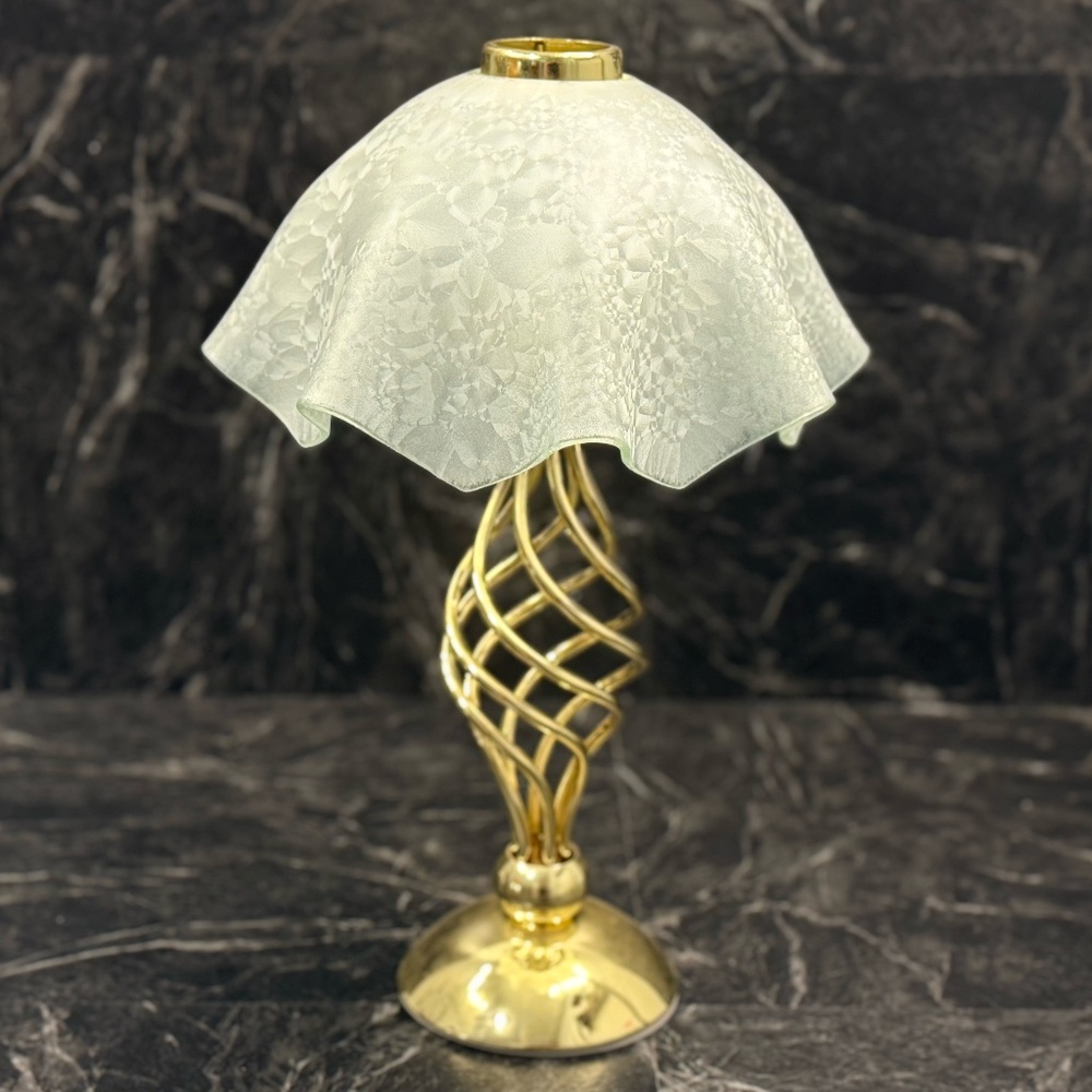 PARTYLITE Gold Tone Paragon Tea Light Candle Lamp